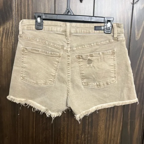 Kut From The Kloth-High Rise 3" Jean Shorts, Size 4-Beige/Tan - Picture 4 of 6